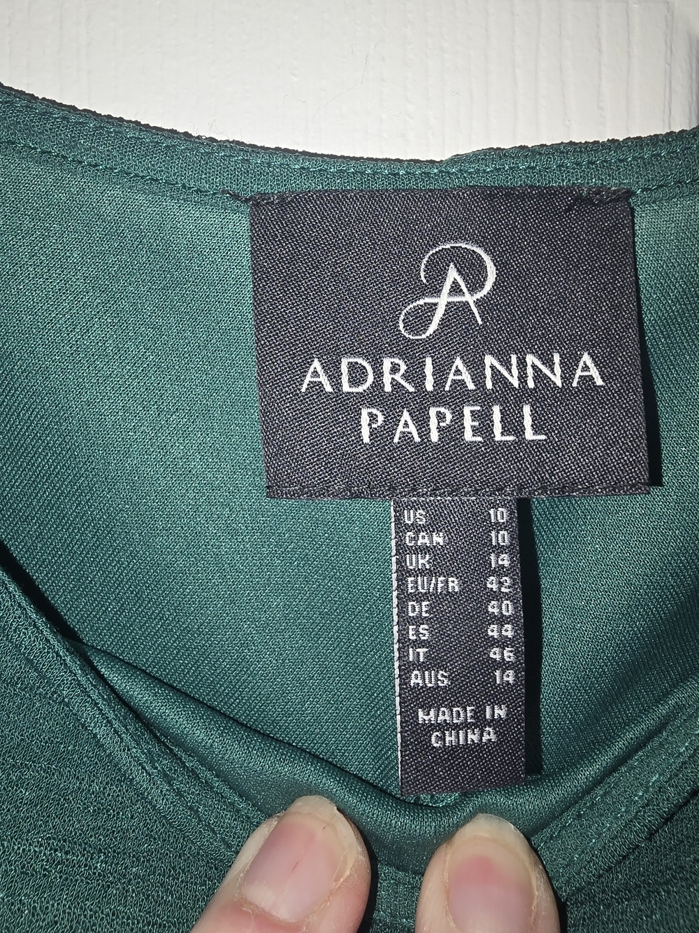 Adrianna Papell Green Classic Twist-Front Sheath Dress Medium - Picture 7 of 9